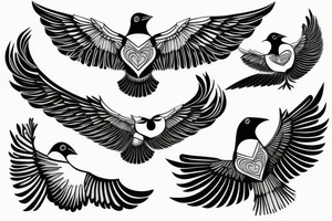 Mynah bird with angel wing tattoo idea