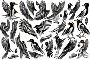 Mynah bird with angel wing tattoo idea