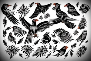 Mynah bird with angel wing tattoo idea