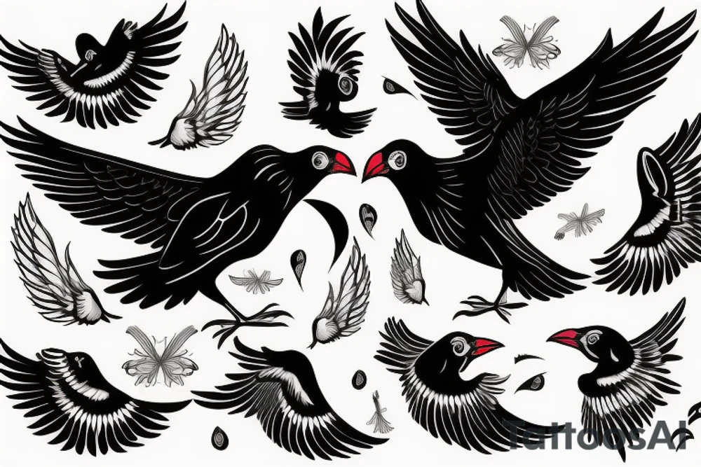 Mynah bird with angel wing tattoo idea