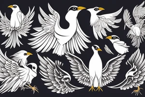 Mynah bird with angel wing tattoo idea