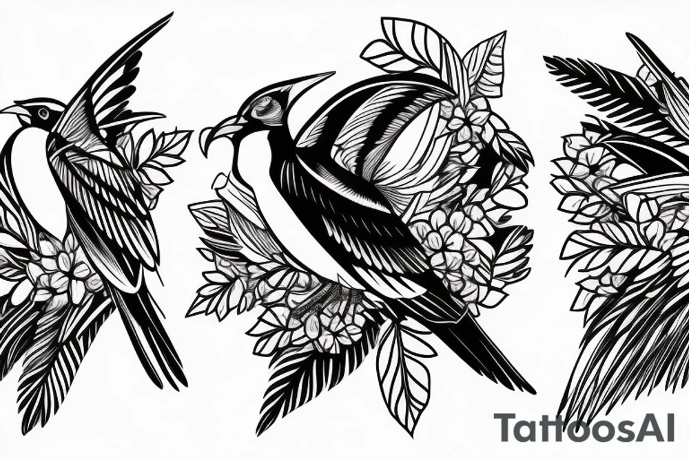 Two Mynah birds on each side of chest tattoo idea