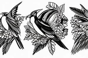 Two Mynah birds on each side of chest tattoo idea