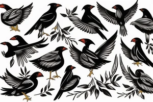 Two Mynah birds on each side of chest tattoo idea