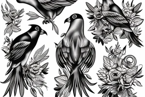 Two Mynah birds on each side of chest tattoo idea