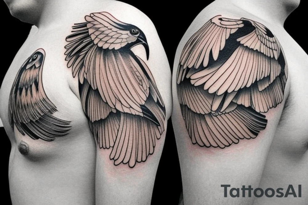 Two Mynah birds on each side of chest tattoo idea