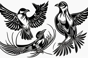 Two Mynah birds on each side of chest tattoo idea