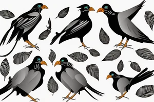 Two Mynah birds on each side of chest tattoo idea