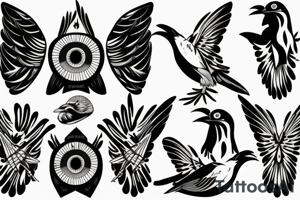 Two Mynah birds on each side of chest tattoo idea