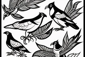 Two Mynah birds on each side of chest tattoo idea