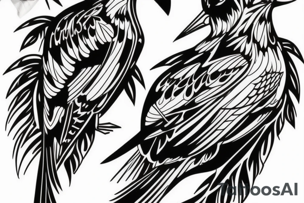 Two Mynah birds on each side of chest tattoo idea