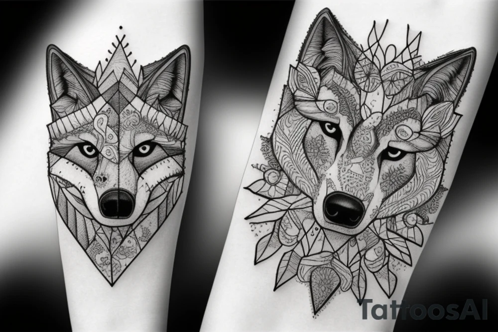 wolf in the forest tattoo idea