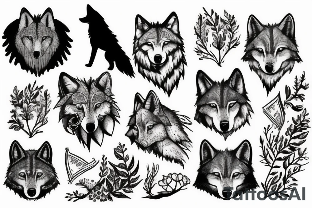 wolf in the forest tattoo idea