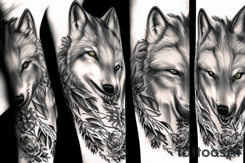 wolf in the forest tattoo idea