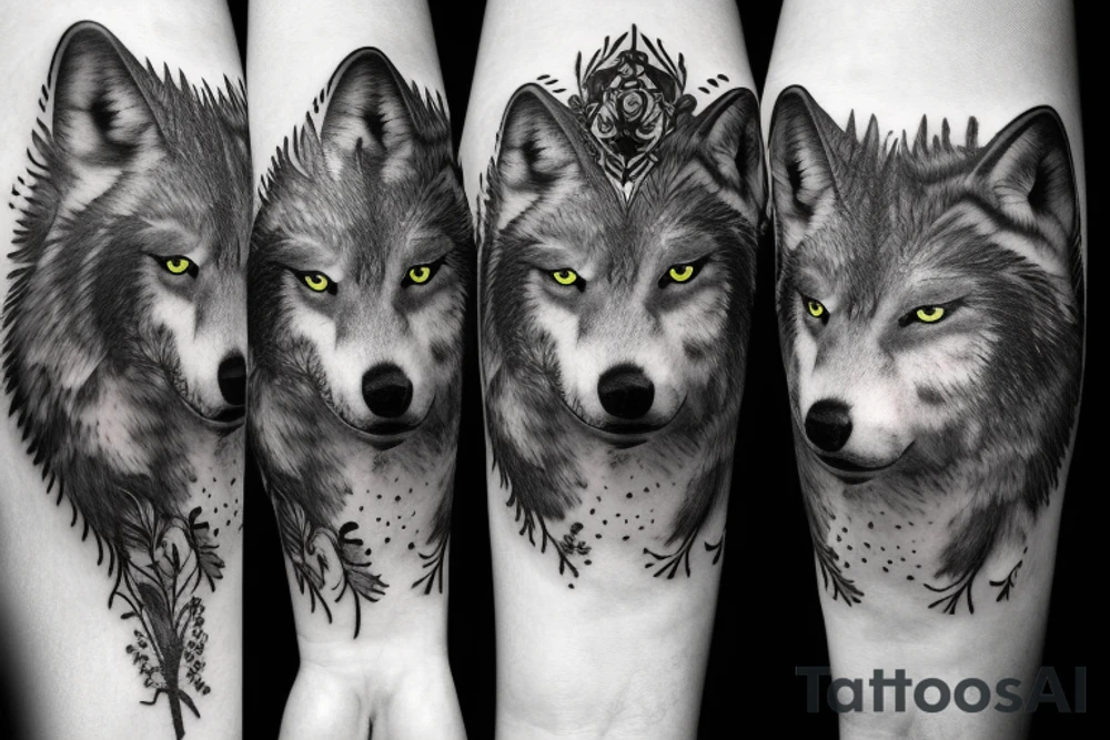 wolf in the forest tattoo idea