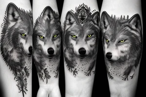 wolf in the forest tattoo idea