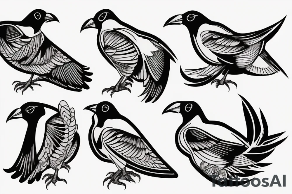 Two Mynah birds on each side of chest tattoo idea