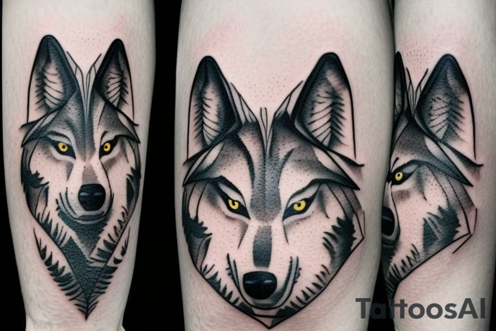wolf in the forest on my shoulder tattoo idea