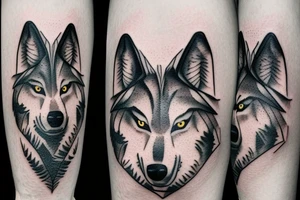 wolf in the forest on my shoulder tattoo idea