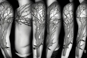 sword wrapped in branches tattoo idea