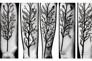 sword wrapped in branches tattoo idea
