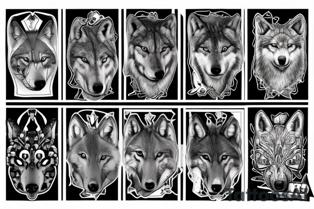 wolf hunting in the forest tattoo idea