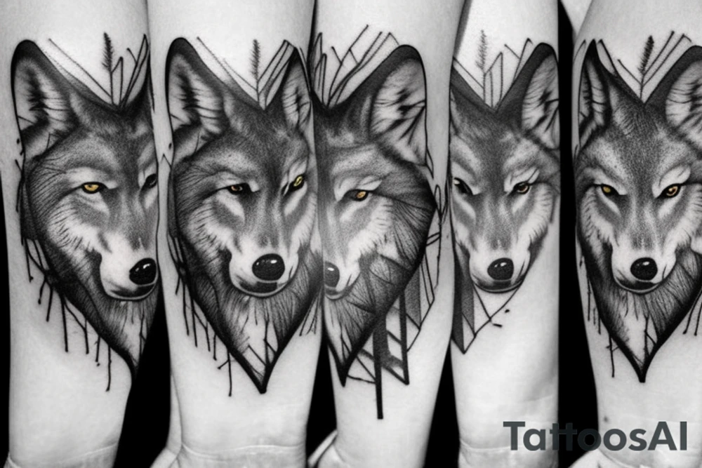 wolf hunting in the forest tattoo idea