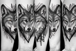 wolf hunting in the forest tattoo idea