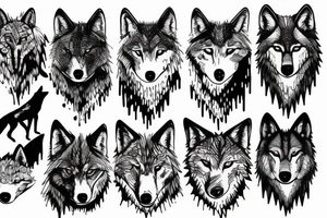 wolf hunting in the forest tattoo idea