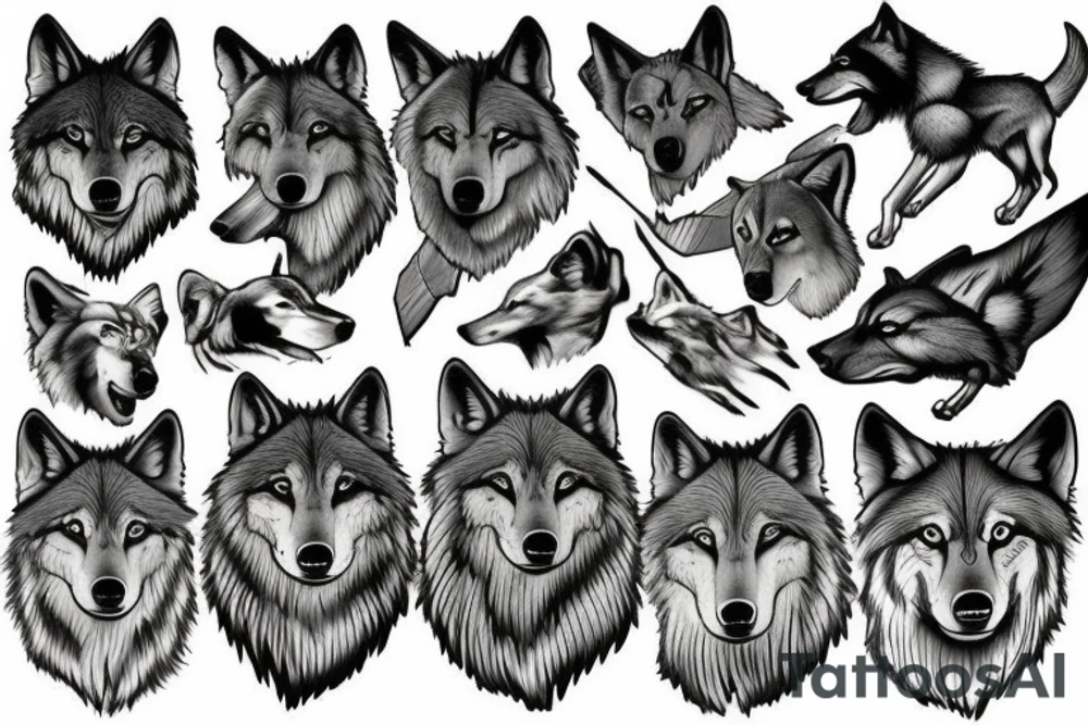 wolf pack tattoo idea