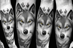 wolf pack in the forest tattoo idea
