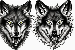 angry wolf tattoo idea