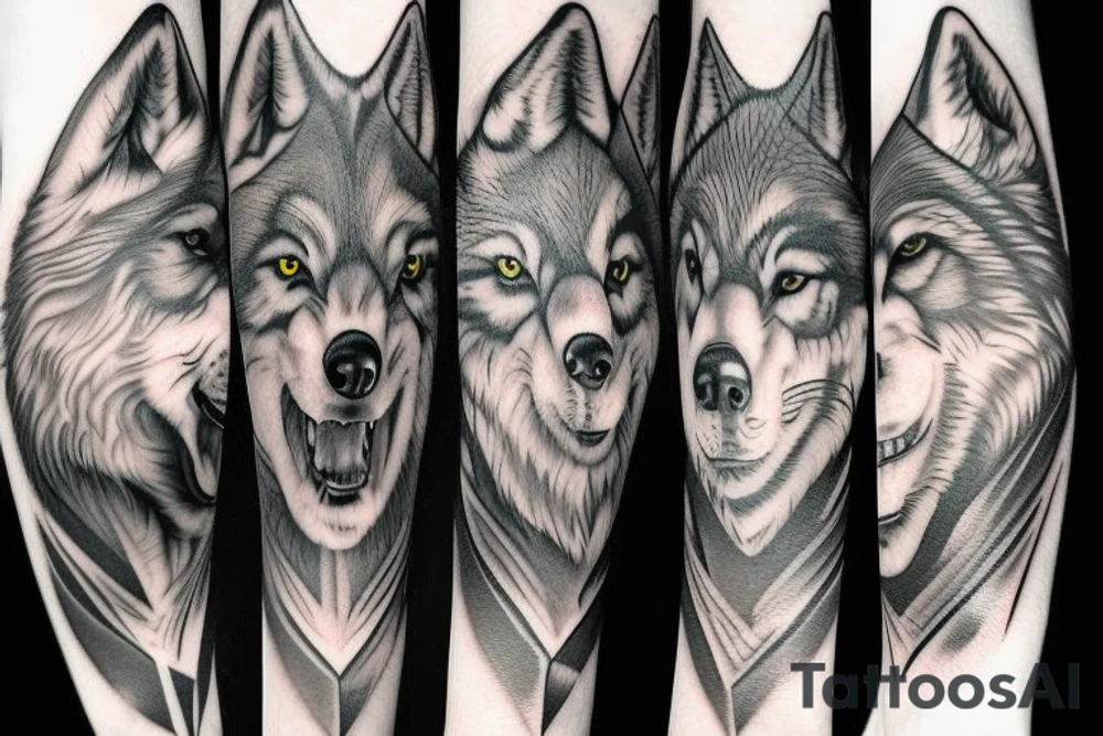 pack of wolves tattoo idea