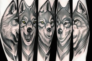 pack of wolves tattoo idea