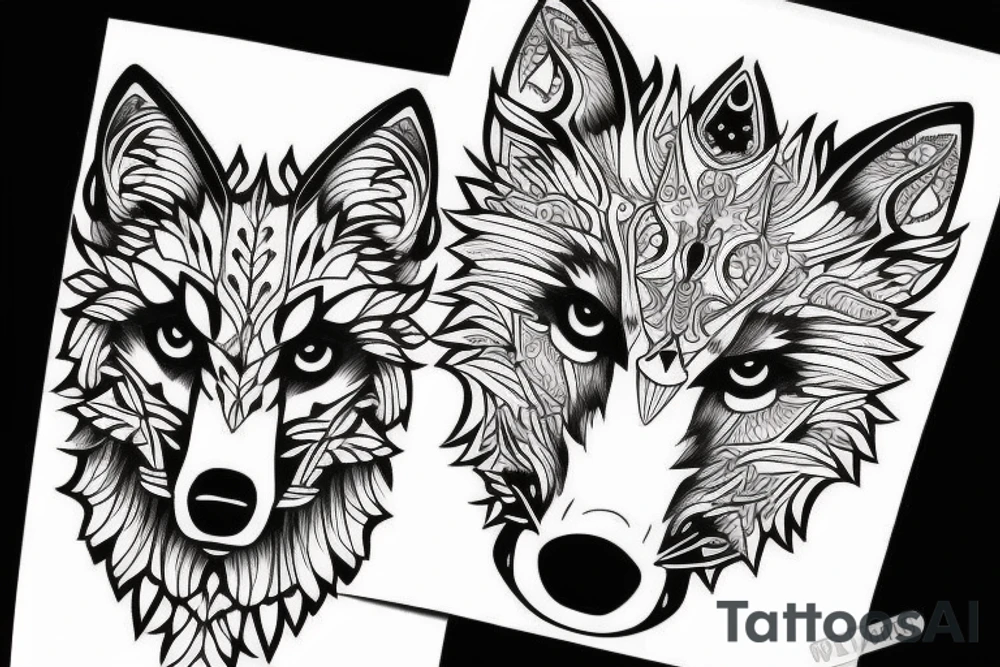 wolf tattoo idea