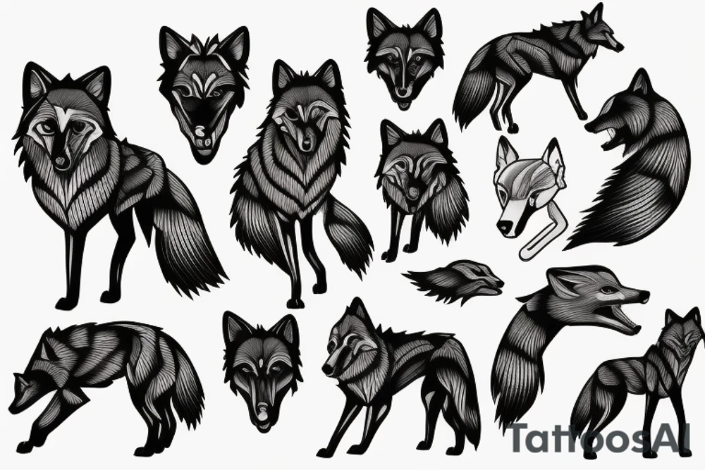wolf tattoo idea