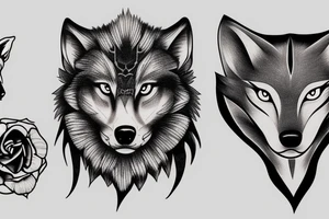 half wolf, half skull tattoo idea