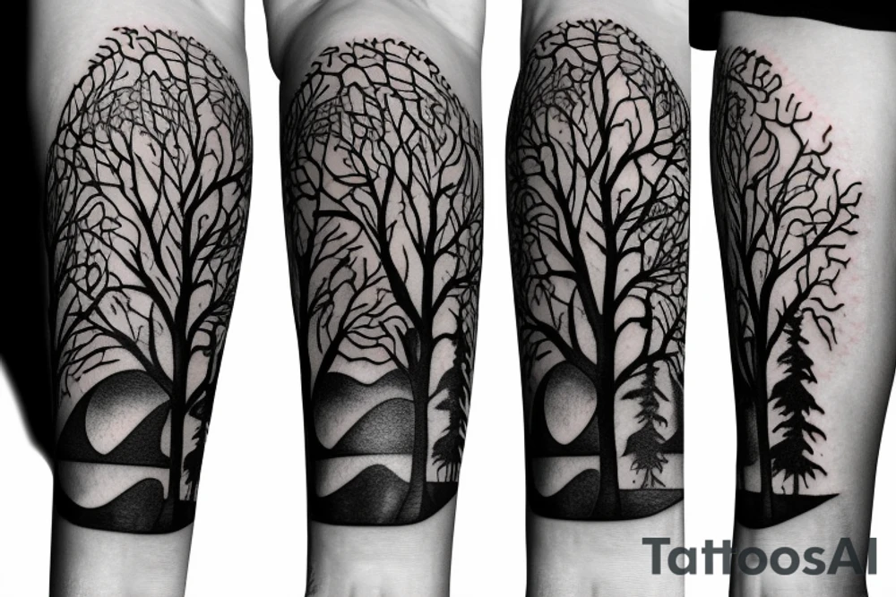 tree wrapping around my arm tattoo idea