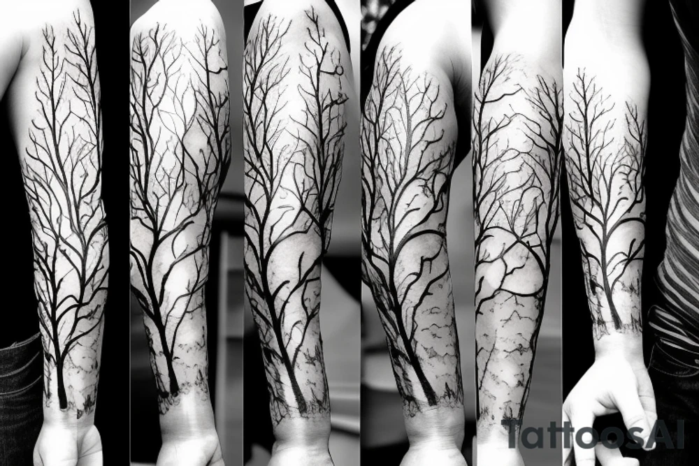 tree branch wrapping around my arm tattoo idea