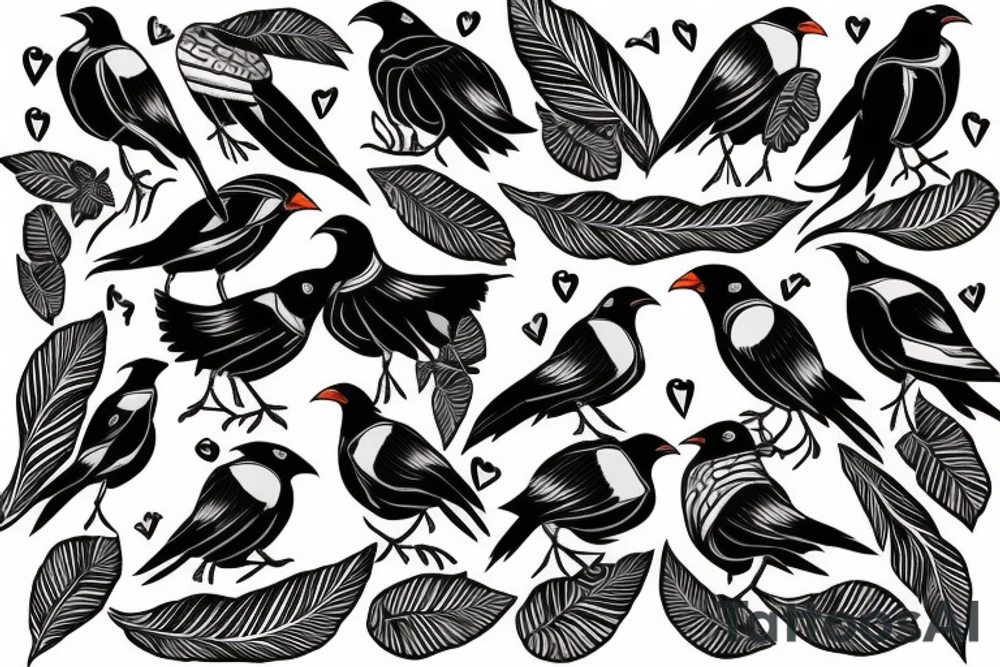 Two Mynah birds on each side of chest tattoo idea