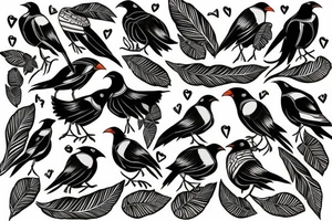 Two Mynah birds on each side of chest tattoo idea