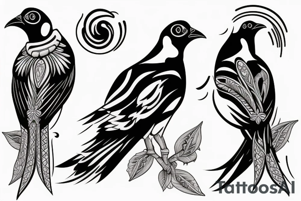 Two Mynah birds on each side of chest tattoo idea