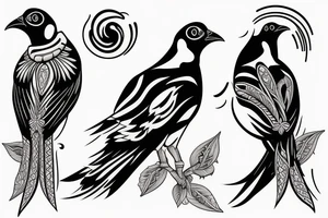 Two Mynah birds on each side of chest tattoo idea