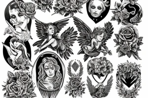 Angel on chest tattoo idea