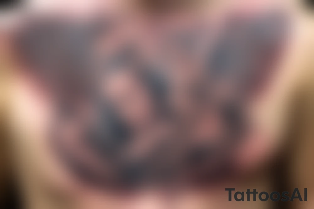 Angel on chest tattoo idea