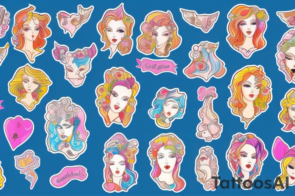 Female cameo tattoo idea