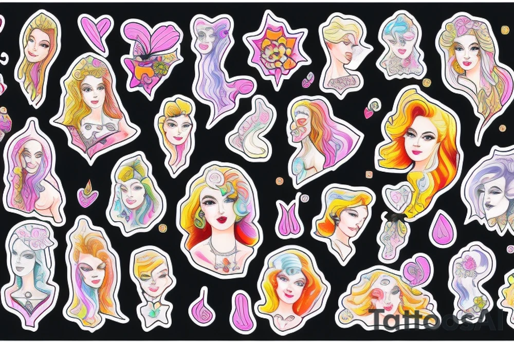 Female cameo tattoo idea