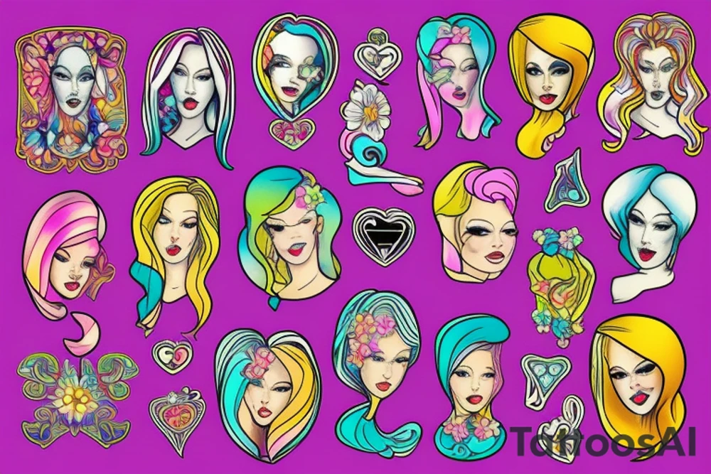 Female cameo tattoo idea