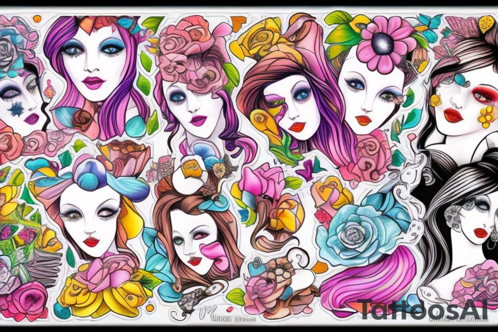 Female cameo tattoo idea