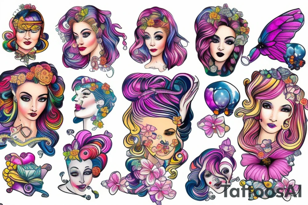 Female cameo tattoo idea